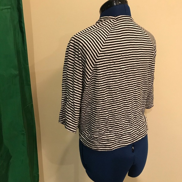 NWOT Taravao Cropped Striped Relaxed Shrug - Picture 4 of 7